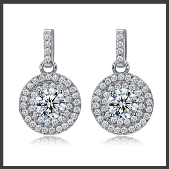 Silver plated CZ earrings - Picture 3 of 6